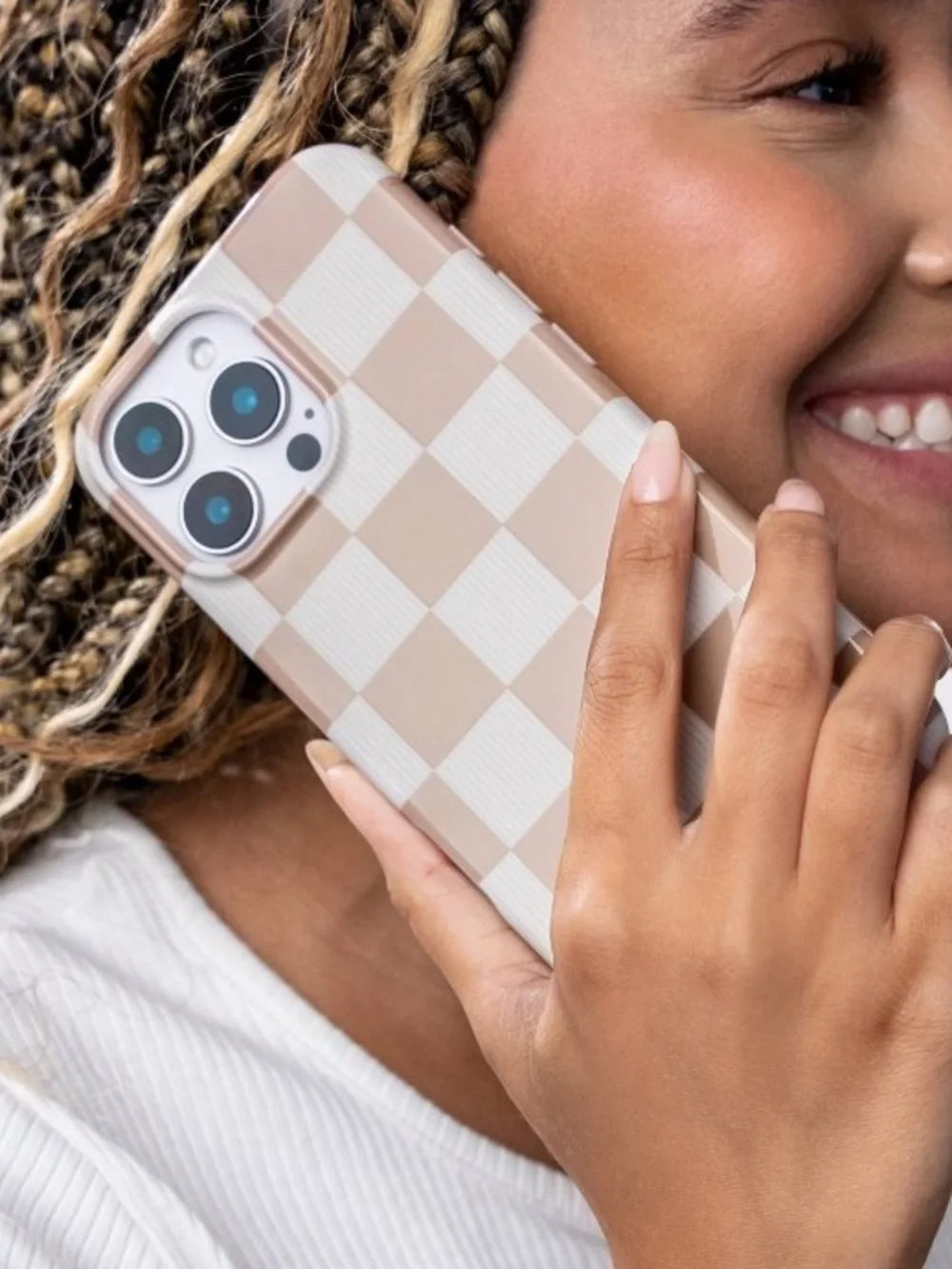 Velvet caviar nude vibe checker iPhone 16 pro max MagSafe case